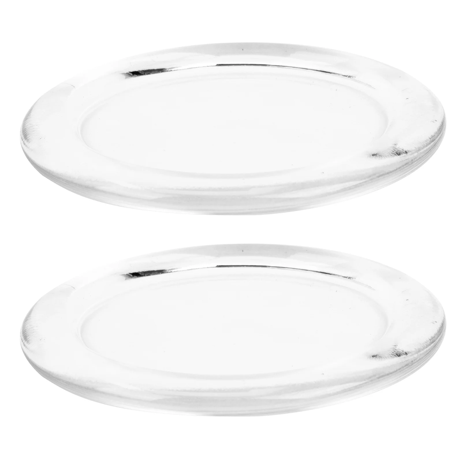 

2Pcs Simple Glass Trays Decorative Stand for Wedding Christmas Party Aromatherapy Use Glass Candleholder