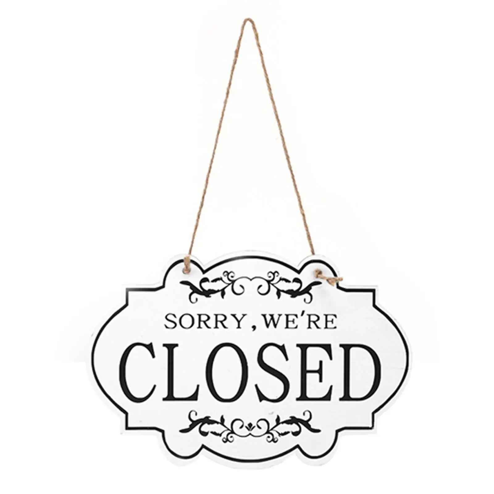 Double Sided Open and Closed Door Sign Business Sign Rustic Door Hanger Wood for Restaurant Coffee Shop Front Door Porch Bar