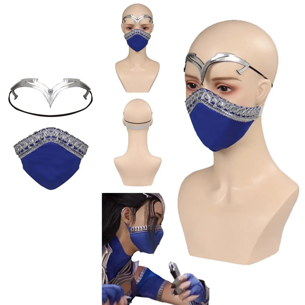 Spel Mortal Kombat Kitana Masker Cosplay Latex Maskers Helm Maskerade Halloween Feest Kostuum Rekwisieten Voor Volwassen Vrouwen Meisjes