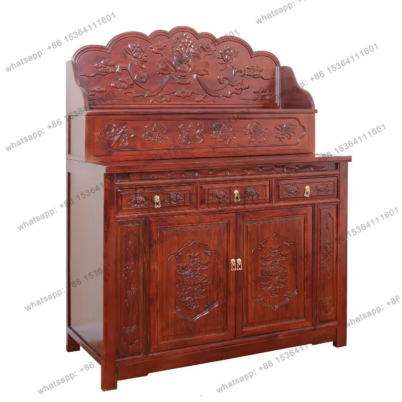 PG Tibetan Tantra Buddhist Cabinet Household Three-layer Buddhist Shrine Rural Zhongtang Solid Wood Shrine