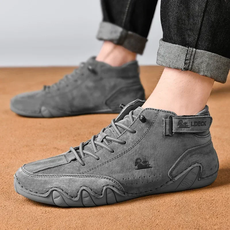 Zapatillas de deporte informales de cuero Para Hombre, zapatos de motocicleta impermeables de alta calidad, mocasines de lujo, calzado Para Hombre