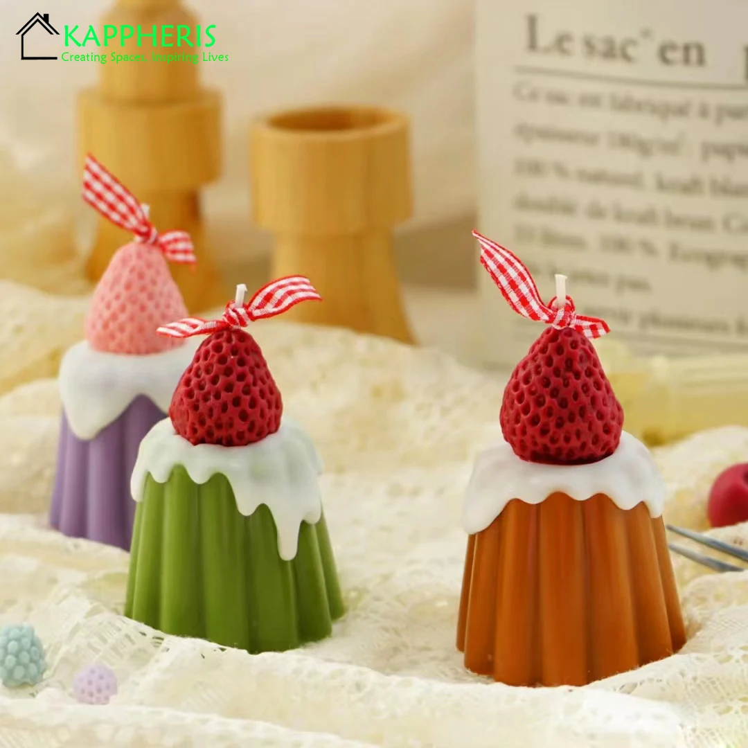 Cannele vela de postre falsa, vela perfumada de pudín para cafetería, decoración de la casa, velas de comida aromática