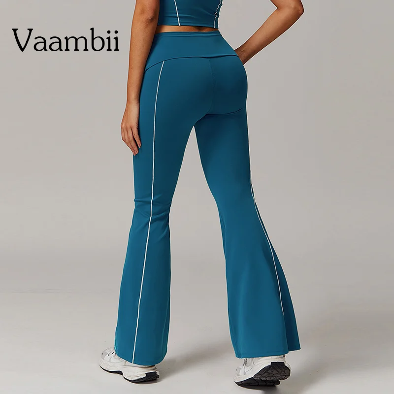 High Waisted Yoga Pants For Sports Fitness Wide Legs Slim Ming Flared Pants Casual Running Long Pants Workout Gym Wear Woman