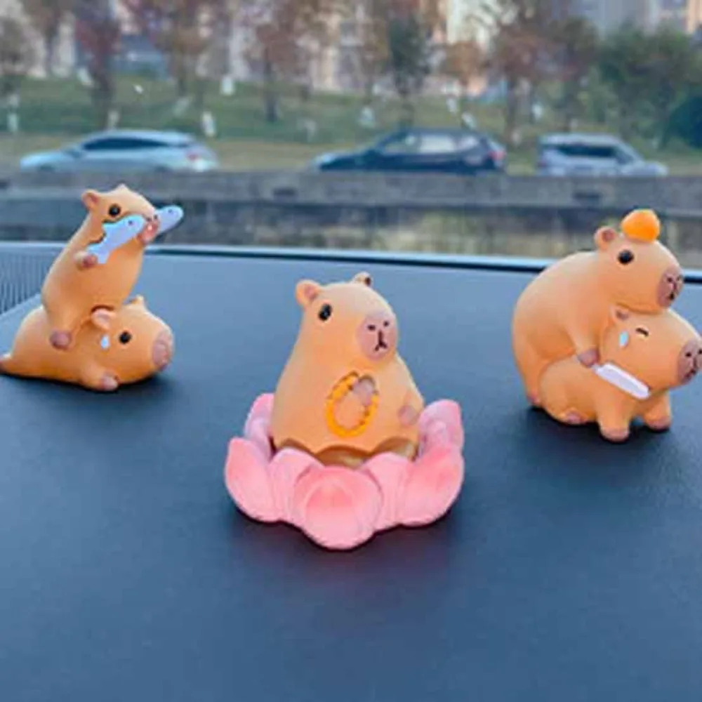 Micro Landscape Capybara Figure Toys Simulation Figure Simulation Capibara Model Cute Resin Capybara Animals Figures Kid Toy