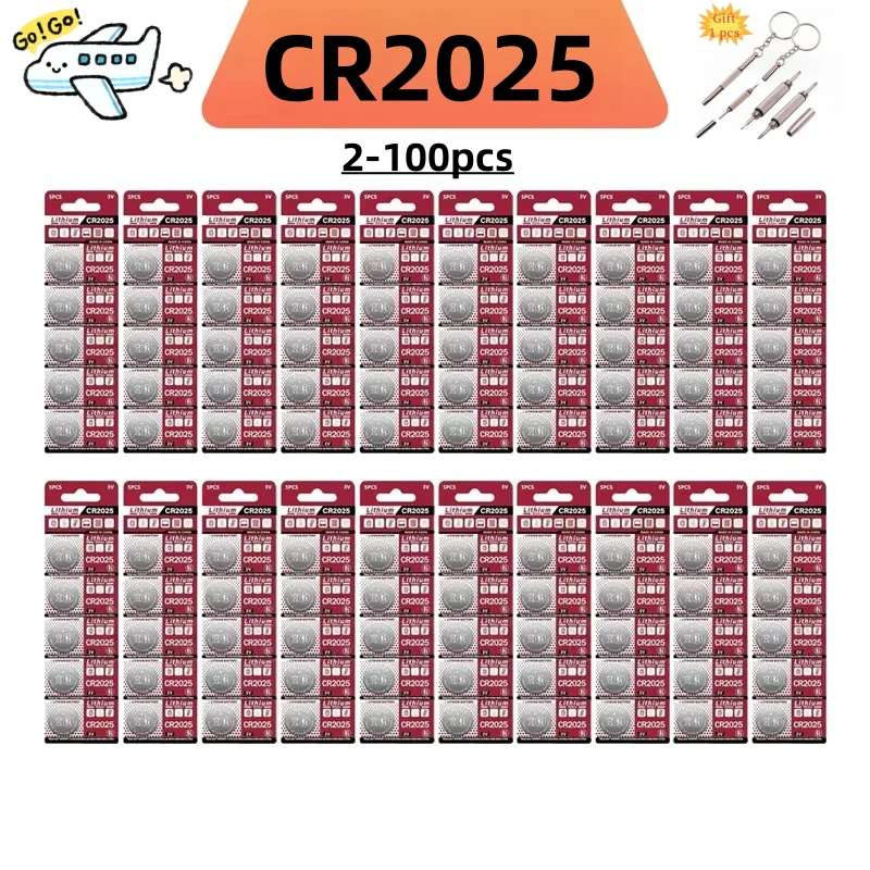 CR2025 3V Lithium Button Coin Cell Batteries for Watch,Key Fob,Remote,Calculator,Toys – DL2025,BR2025,LM2025,ECR2025