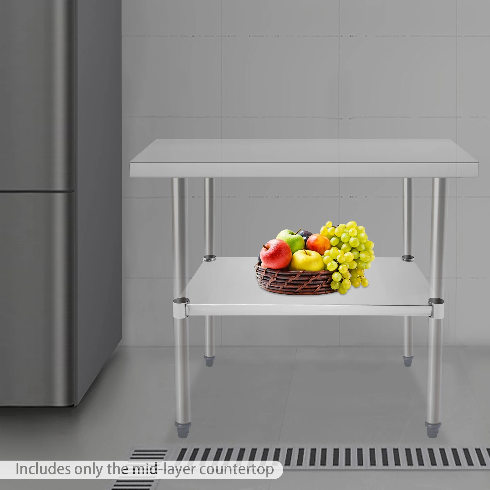 

Under Shelf for Work Table 71*40*4.2cm Stainless Steel Adjustable Lower Shelf Work Table Under Shelf for DuraSteel Worktable