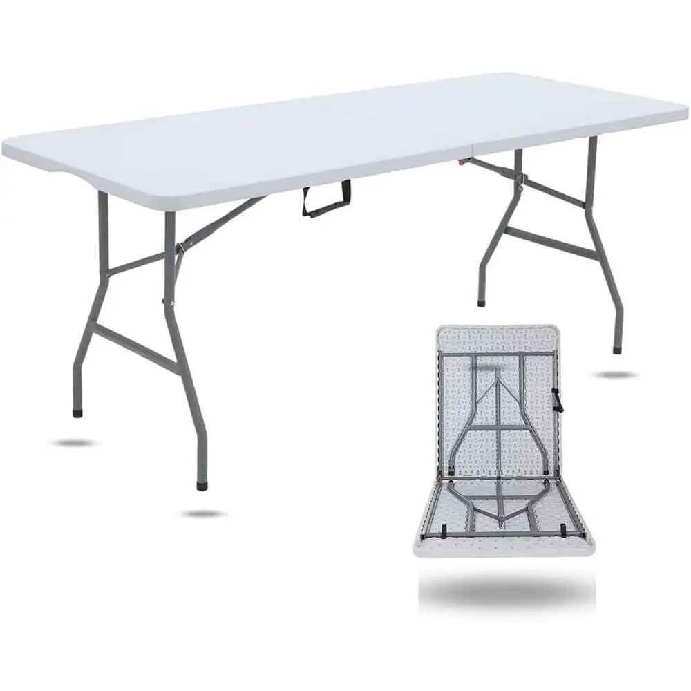 Portable Heavy-Duty Plastic Table - Perfect for Outdoor and Indoor Events, Picnics, Camping, Weddings, Catering, and Garden Dini