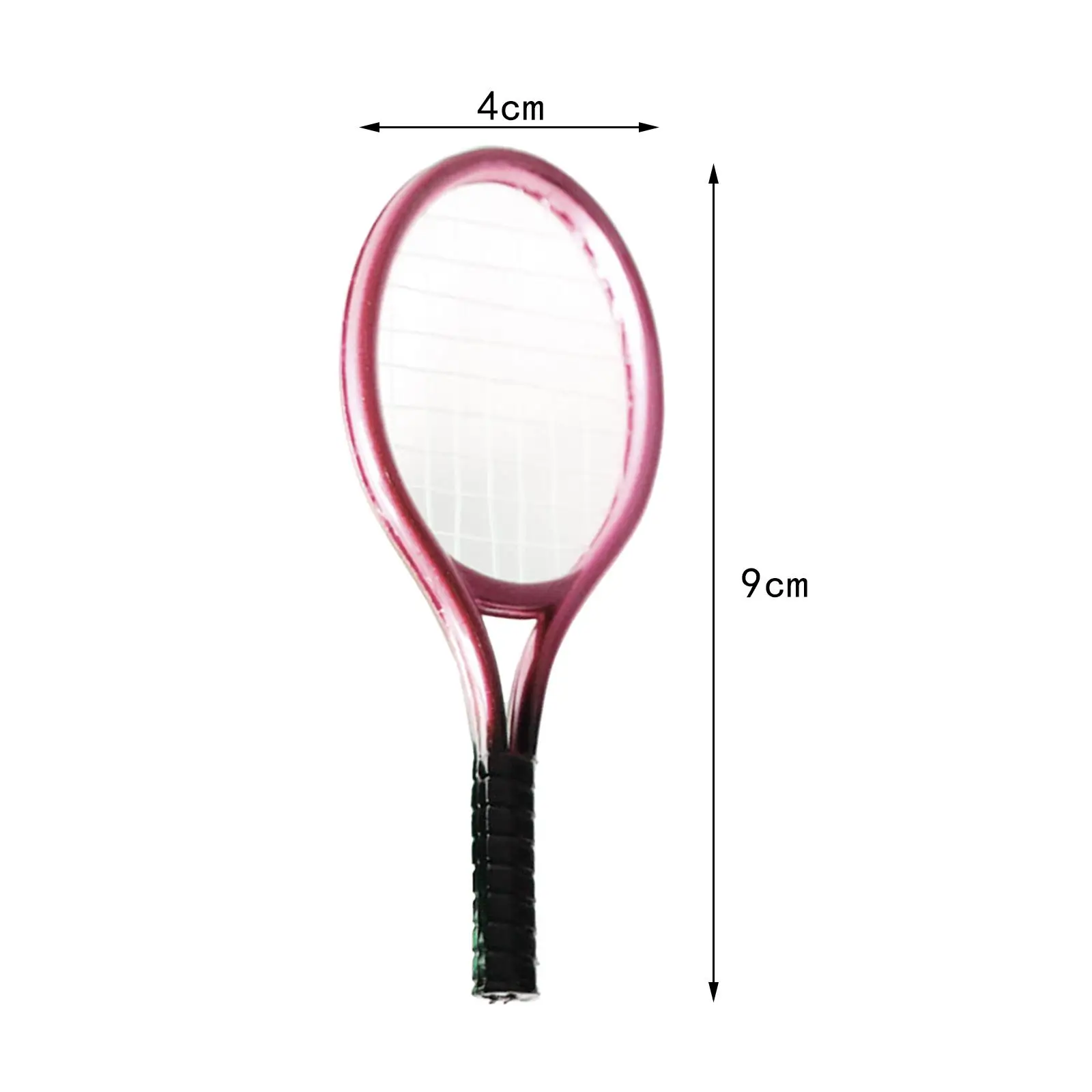 Miniature Tennis Racket and Ball Set Realistic Sports Toy for Miniature House Objects Fashion Doll Playset