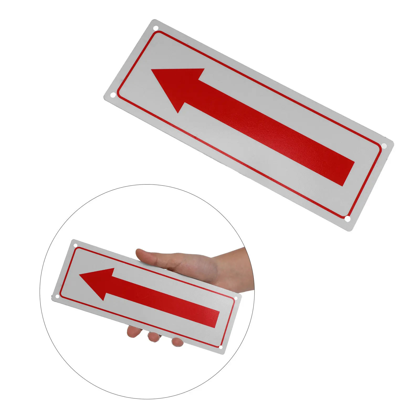 Red Aluminum Arrow Sign High Visibility Universal Directional Sign for Neighborhood Streets Schools Offices Parking Lots