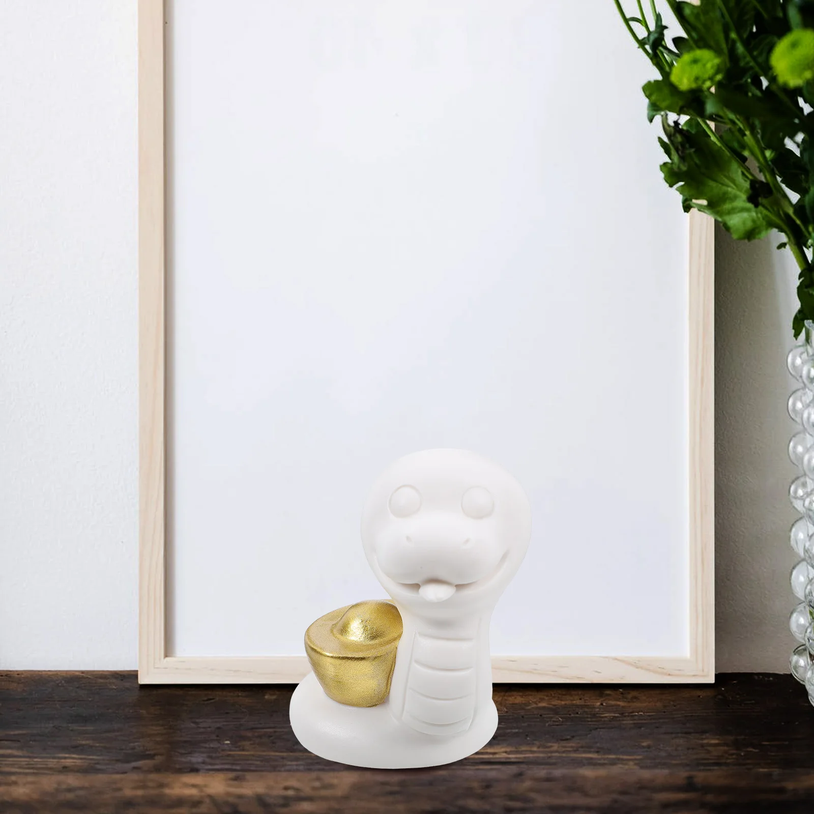 

Year of Snake Zodiac Ornaments Ceramic Snake Statue Ceramic Figurines Decorations Home Animal Crafts Mini Statue Gifts