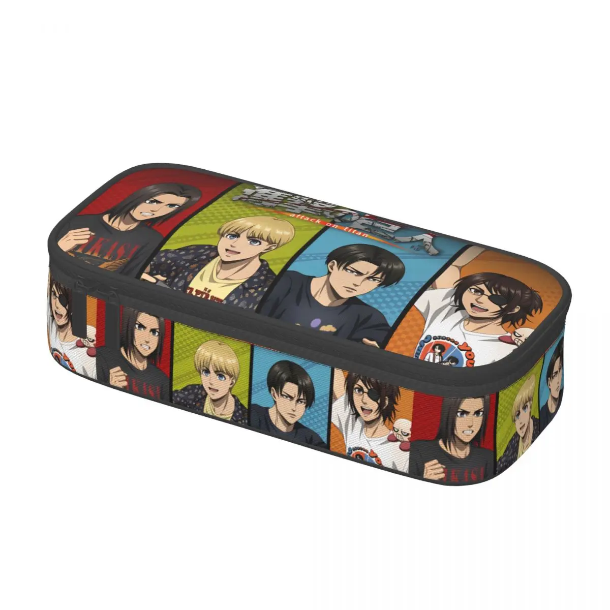 Hans Zoe Attack On Titan Levi Ackerman Kawaii Pencil Case Girls Boys Eren Yeager Armin Arlert Pencil Box Students Stationery
