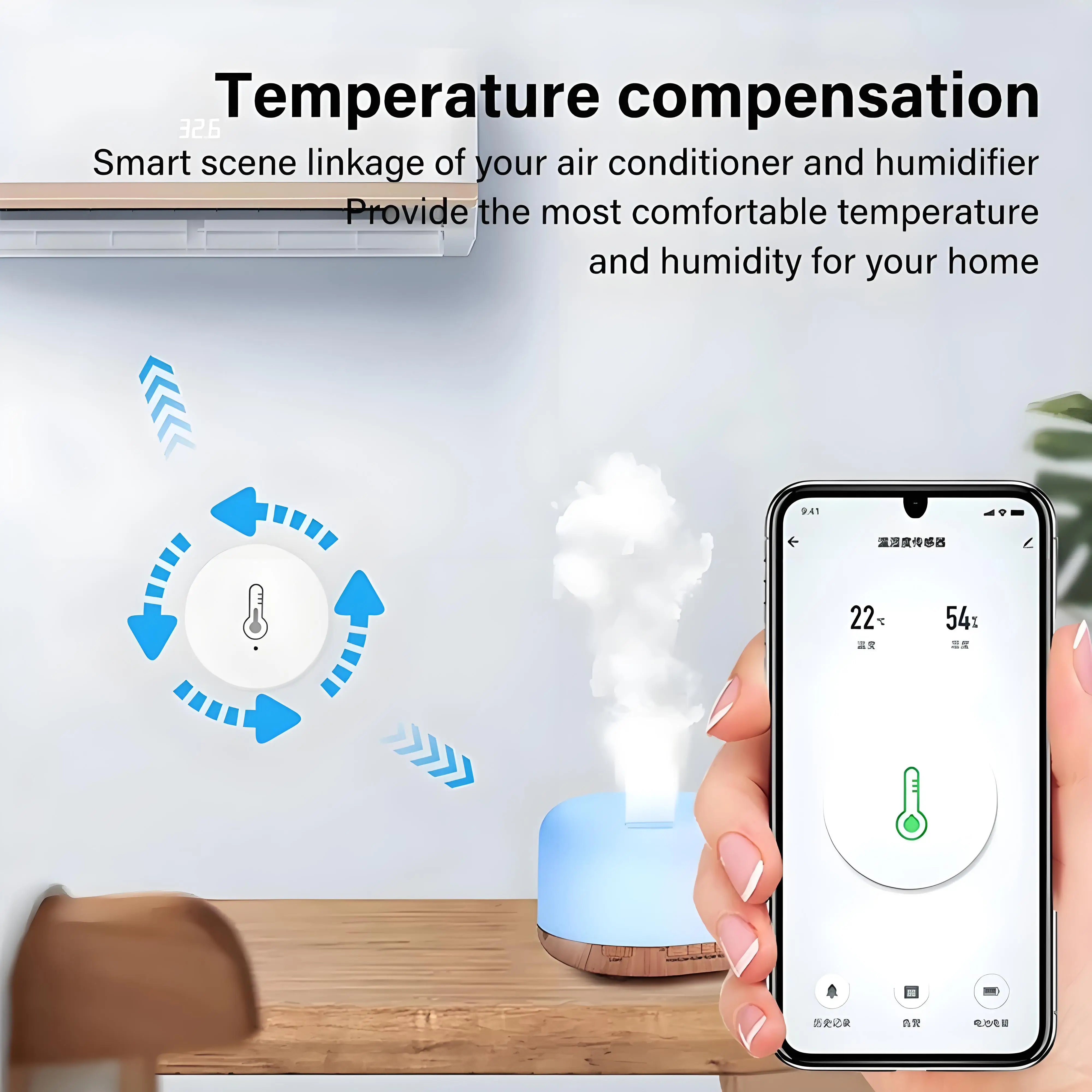 Tuya ZigBee Mini Temperature And Humidity Sensor Indoor Humiture Detector Voice App Control Works With Alexa Google Home