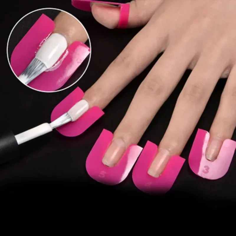 26 pçs anti-transbordamento clipe de unhas cola borda do prego gradiente armadura francesa modelo anti-transbordamento ferramentas auxiliares da arte do prego