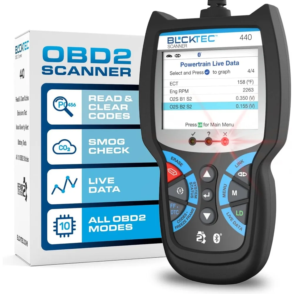 

OBD2 Scanner Diagnostic Tool - Car Code Reader with Live Data & Battery Test for All OBD Cars 1996+