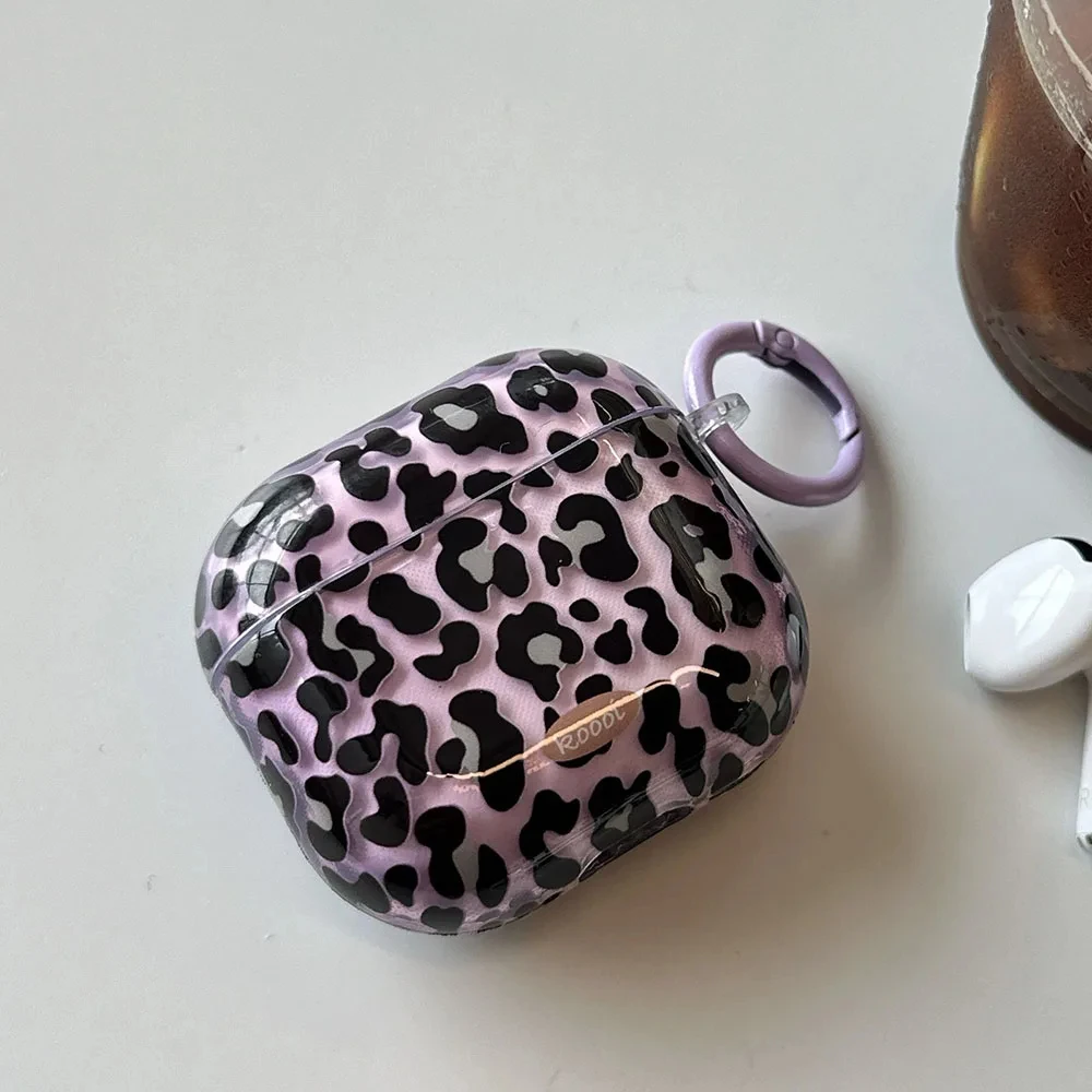 Leopard Print AirPods Case for AirPods Pro 3 Pro 2 AirPods 4 3 2 1 Clear Soft Cover in Multiple Colors