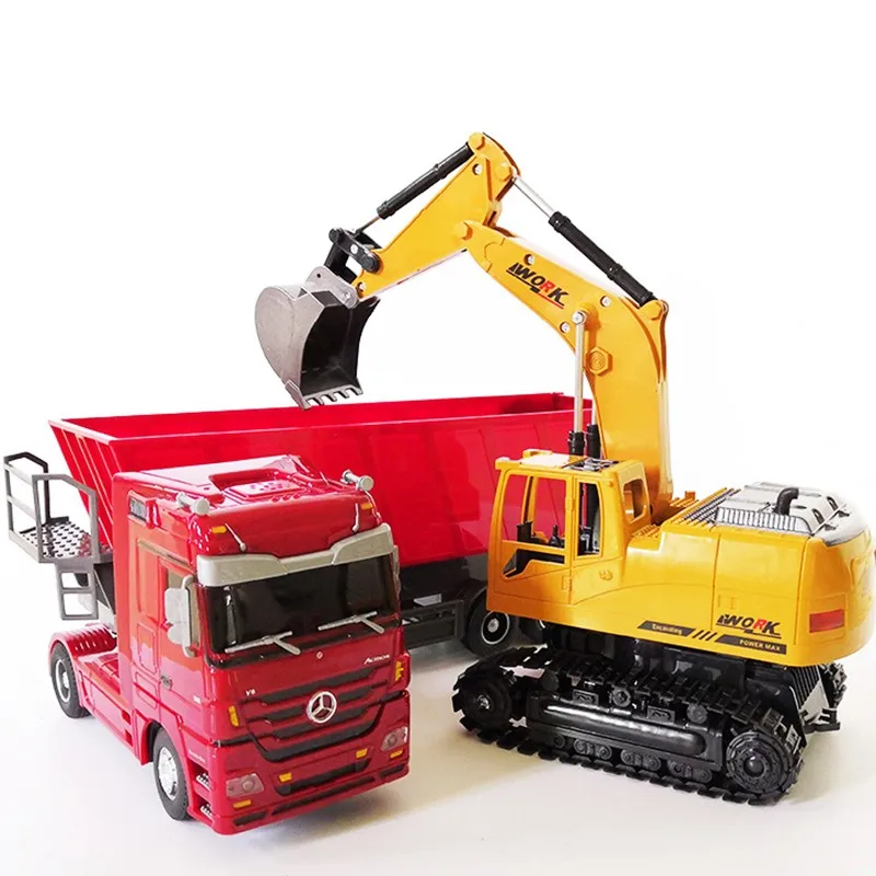 RC Truck 2.4G Big RC Dump Truck Tilting Cart Remote Control Truck Tip Lorry Radio Rc Trailer Rc Container Vehicle Rc Car Toy C15