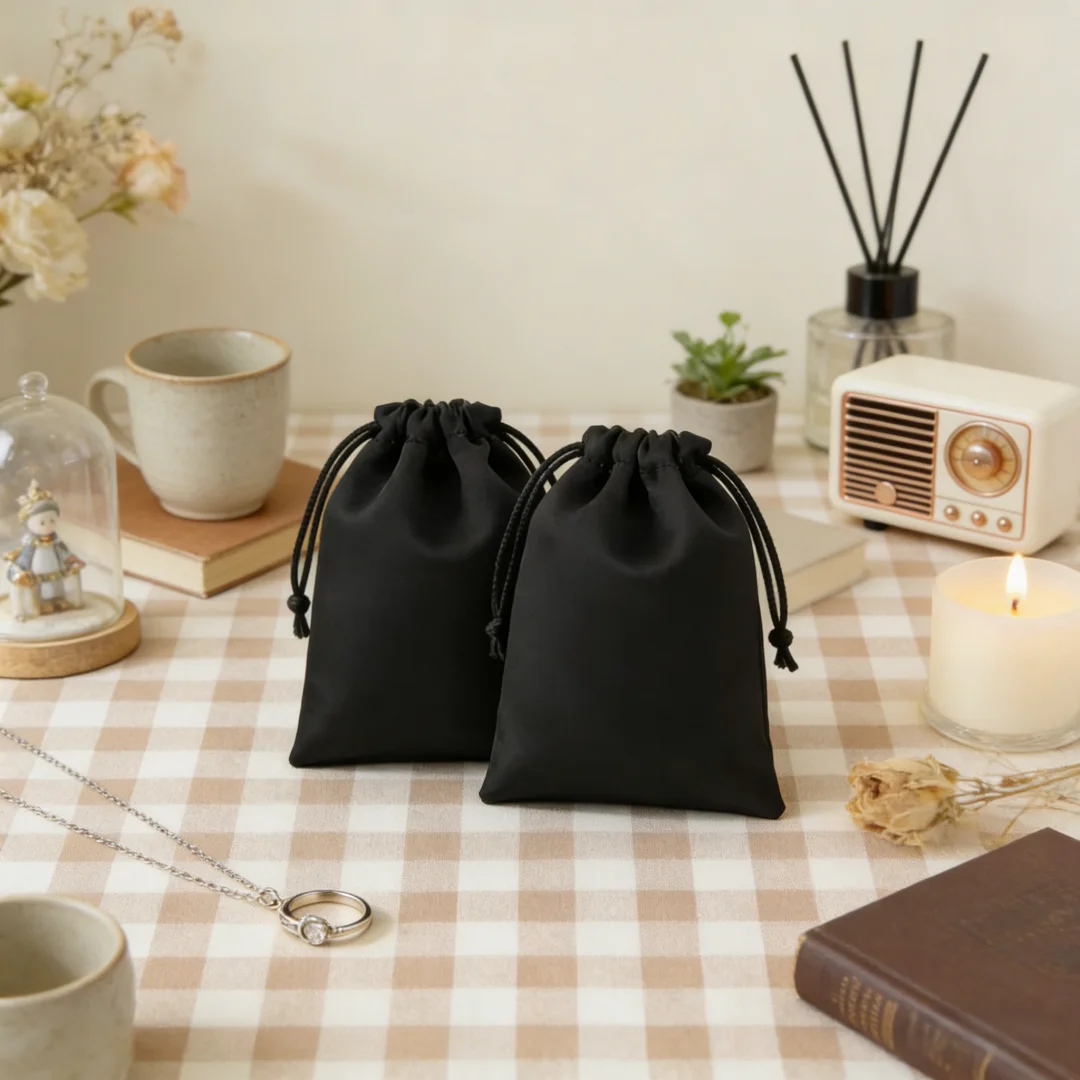 5-teilige Premium-Aufbewahrungsbeutel aus seidigem Satin, speziell entwickelt für die tägliche Aufbewahrung von Ohrsteckern, Perlenohrringen und Ohrring-Sammlungen