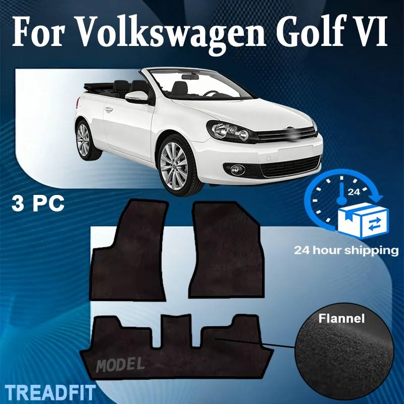 

Nylon Velour rugs set for Volkswagen Golf VI convertible (2011 2012 2013 2014-2016) -Black