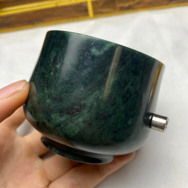 Natural Medicine King Stone Water Cup Teacup Magnetic Tibetan Jade Master Cup Serpentine Stone Jade