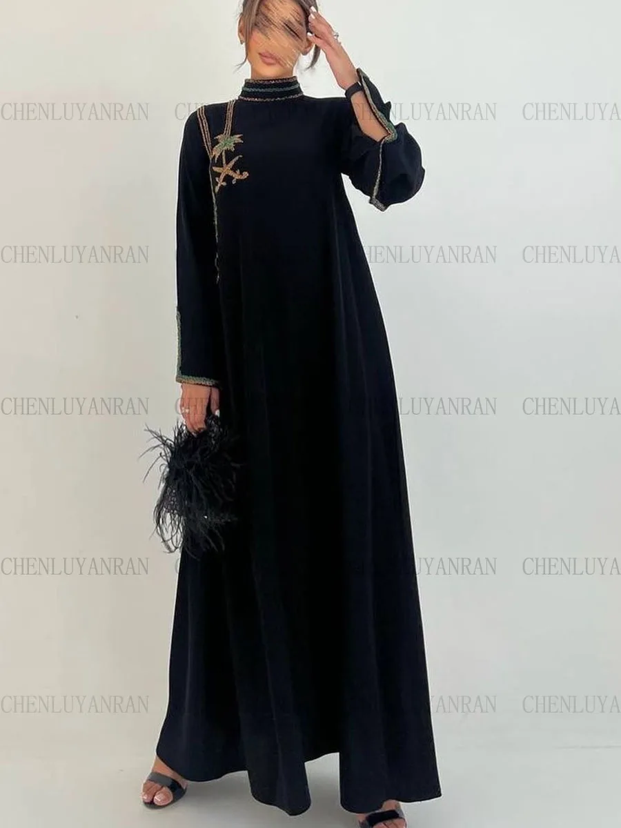 Black A-Line Formal Occasion Dresses 2023 High neck Fashion Party Dress Long Sleeves Elegant Evening Gowns Skirts فساتين حفلات