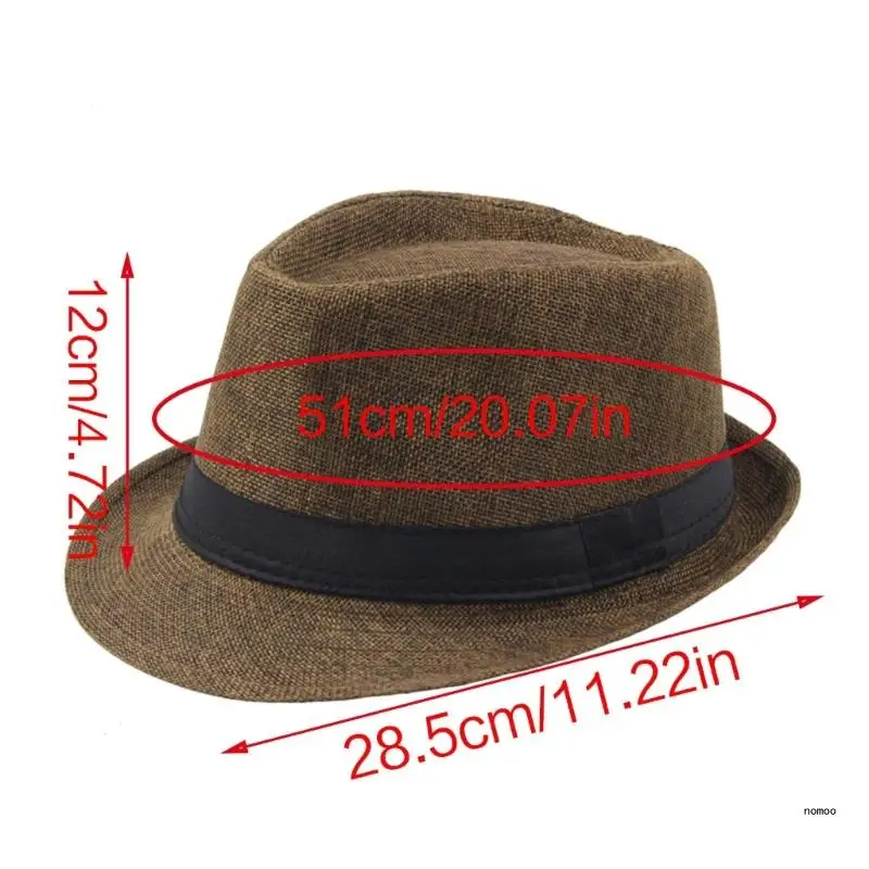 Fedora for Men Women Unisex 1920 Gangster Fedora Hats with Black Bands Decorations Solid Color Accessory