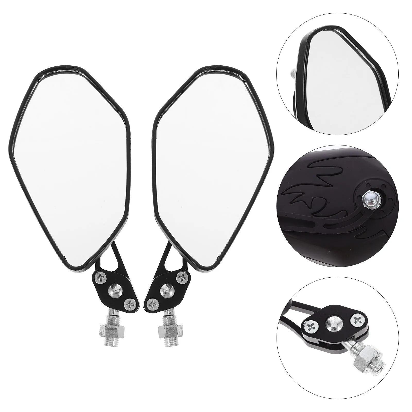 

1Pair Motorcycle Rearview Mirrors Sturdy Side Mirrors Quick Install Clear View Motorcycle Scooter Mirror Rearview Mirror