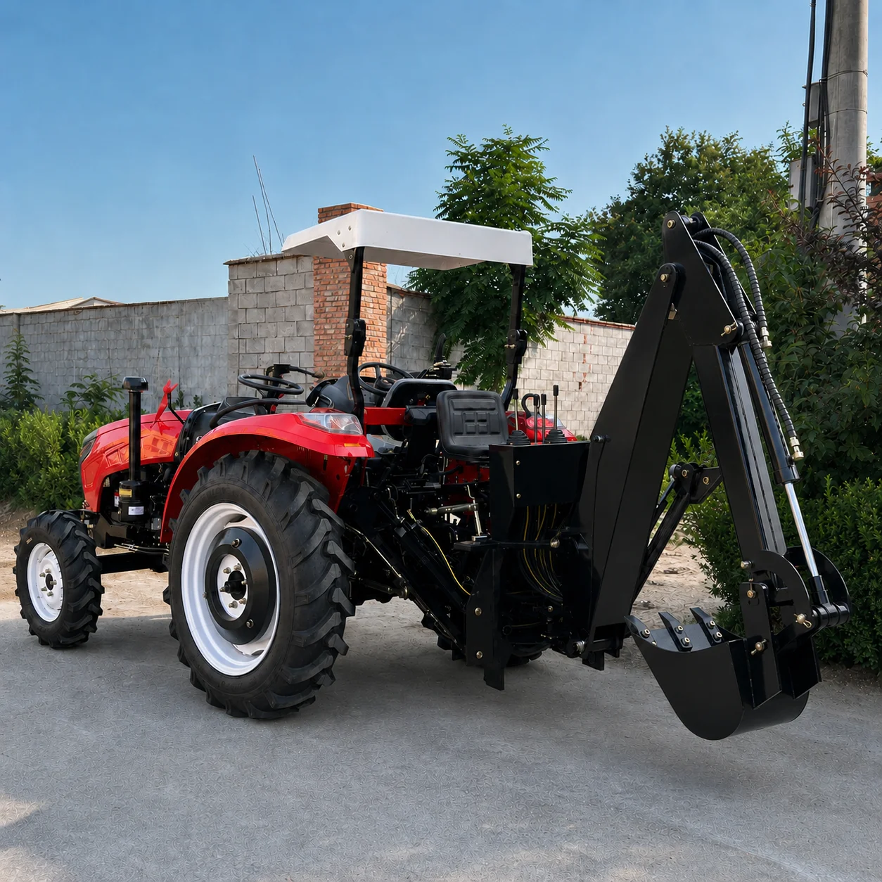 Factory Price Reliable Diesel Tractor with Backhoe Four Wheel Utility Tractor for Sale