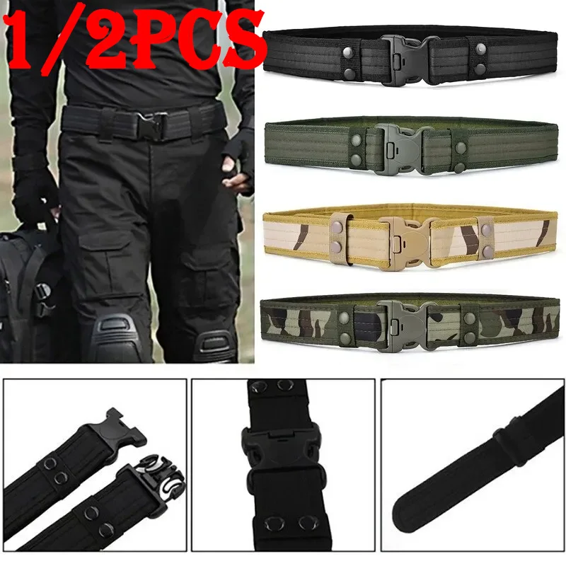 Unisex Wide Tactical Belt Made of Nylon and Camouflage Oxford Cloth,Ideal for Outdoor Mountaineering Various Training Activities
