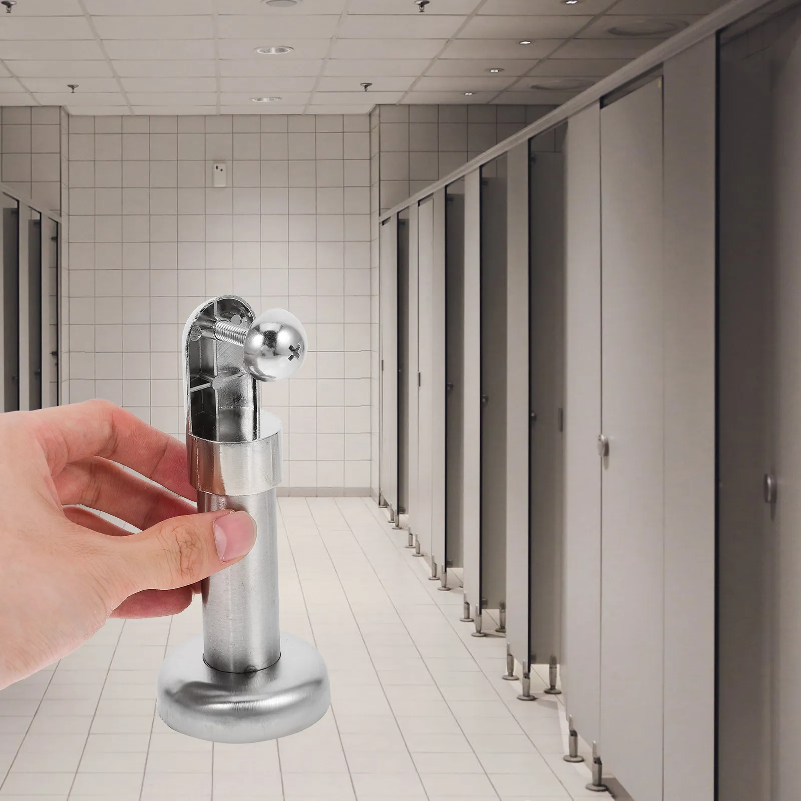 

4Pcs Stainless Steel Restroom Partition Foot Strong Bearing Capacity Toilet Partition Support Foot Public Toilet Hardware