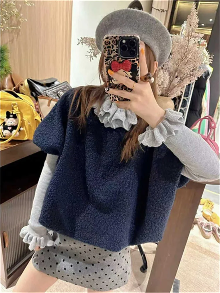 

Комплект женской одежды East Gate: свитшот и вязаный топ, модный повседневный образ для весны