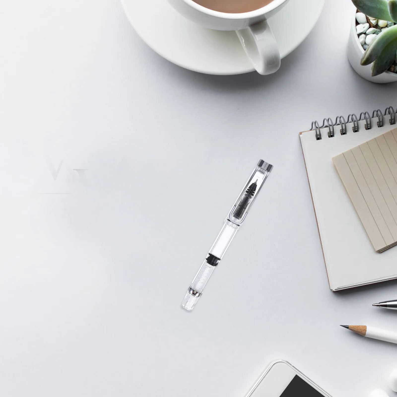 

2 Pcs Gel Pen Portable Ink Piston Filling Writing Pens Calligraphy for Transparent