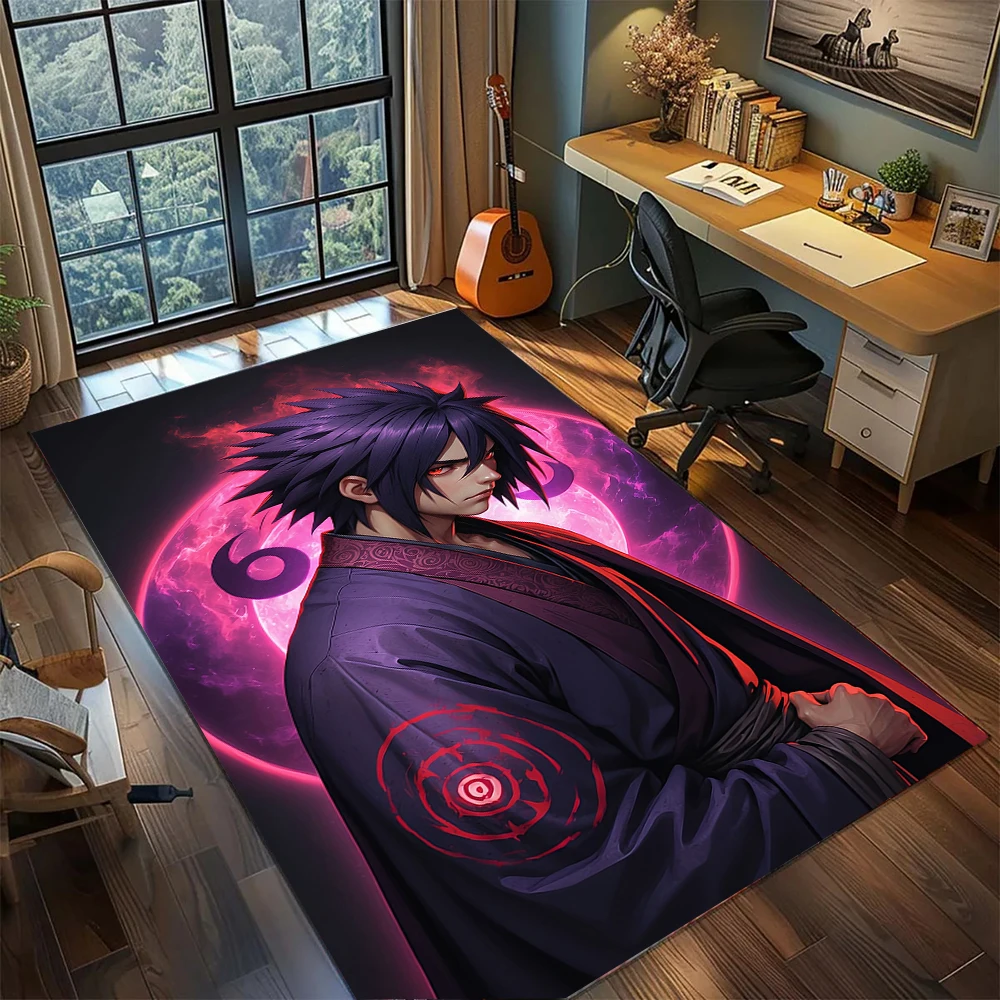 Tapis de sol antidérapant et lavable Sasuke Uchiha Curse Mark Transformation, grand tapis décoratif pour chambre de gamer, chambre à coucher et maison