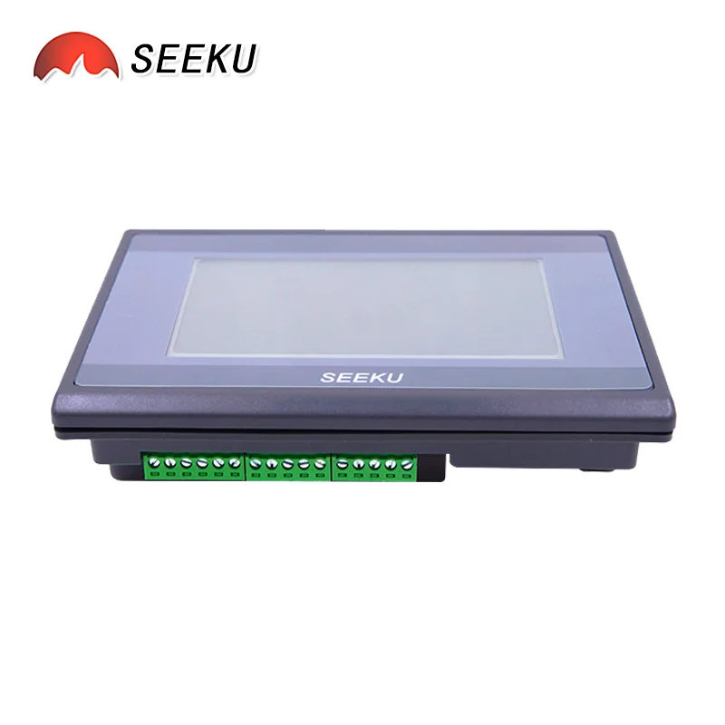 SEEKU 4.3 inch 12 In 12 Out Transistor HMI PLC All In One Integrated Panel 4-20MA Analog MODBUS 2CH PT100 K Type PID Optional