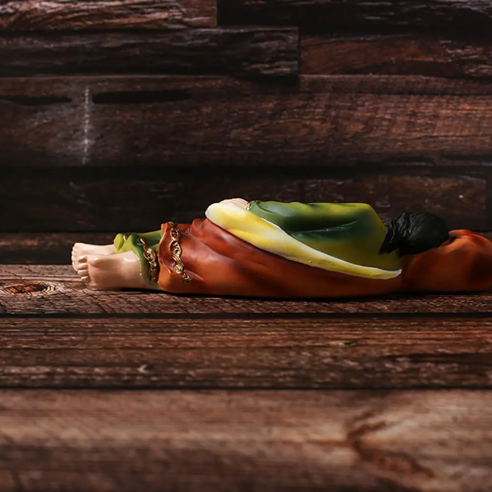 

1Pcs Sleeping Statue Hand Painted Catholic Ornament Religious Decor Bedroom Office Study Room Christian Gift