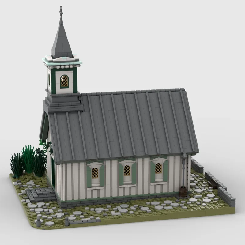 2584PCS Moc Edifici modulari Islanici ingvalla Chiesa Building Blocks Assemblaggio creativo Mattoni Giocattoli Bambini presenti