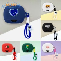 For Anker Soundcore AeroFit Pro Case Cute Shiba Inu Lanyard Pendant Silicone Soft Shell Soundcore AeroFit Pro Protective Cover