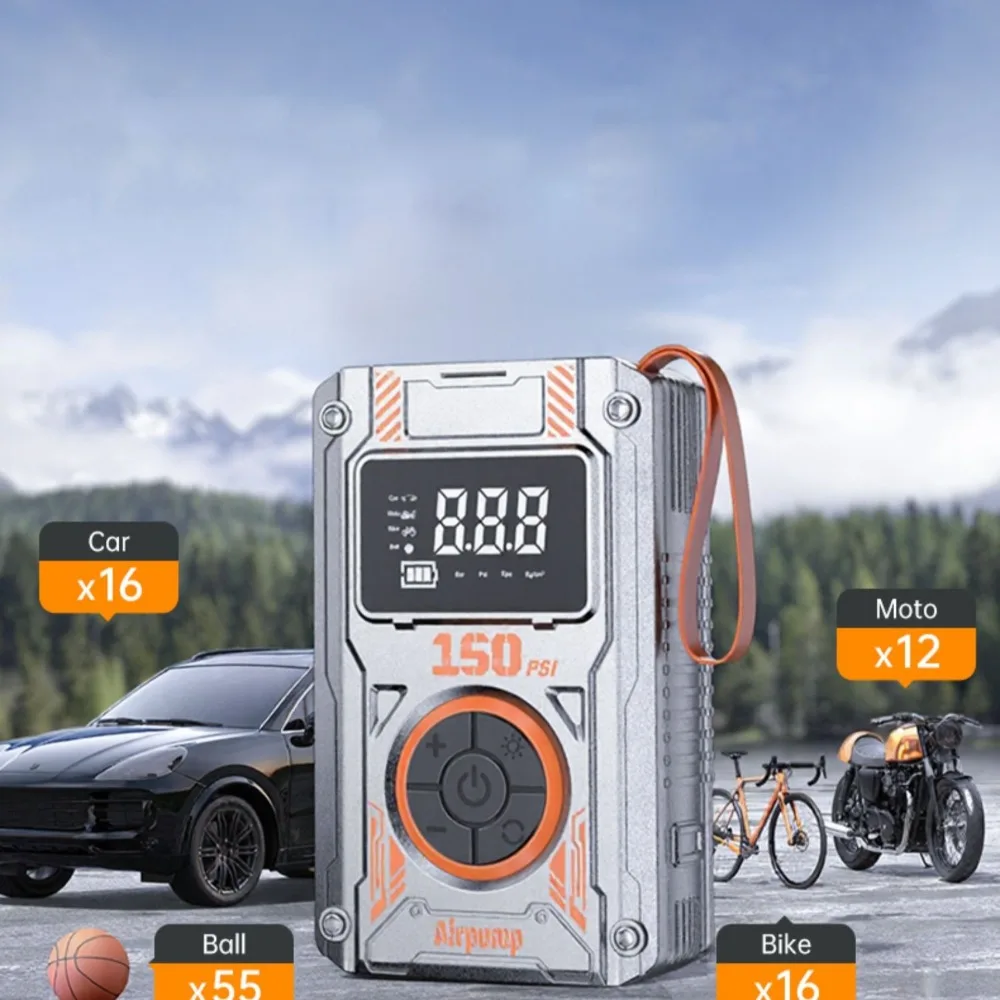 

Автомобильный воздушный насос, беспроводной переносной автомобильный воздушный компрессор, насос для накачивания шин для мотоцикла, велосипеда, автомобильного накачивания шин