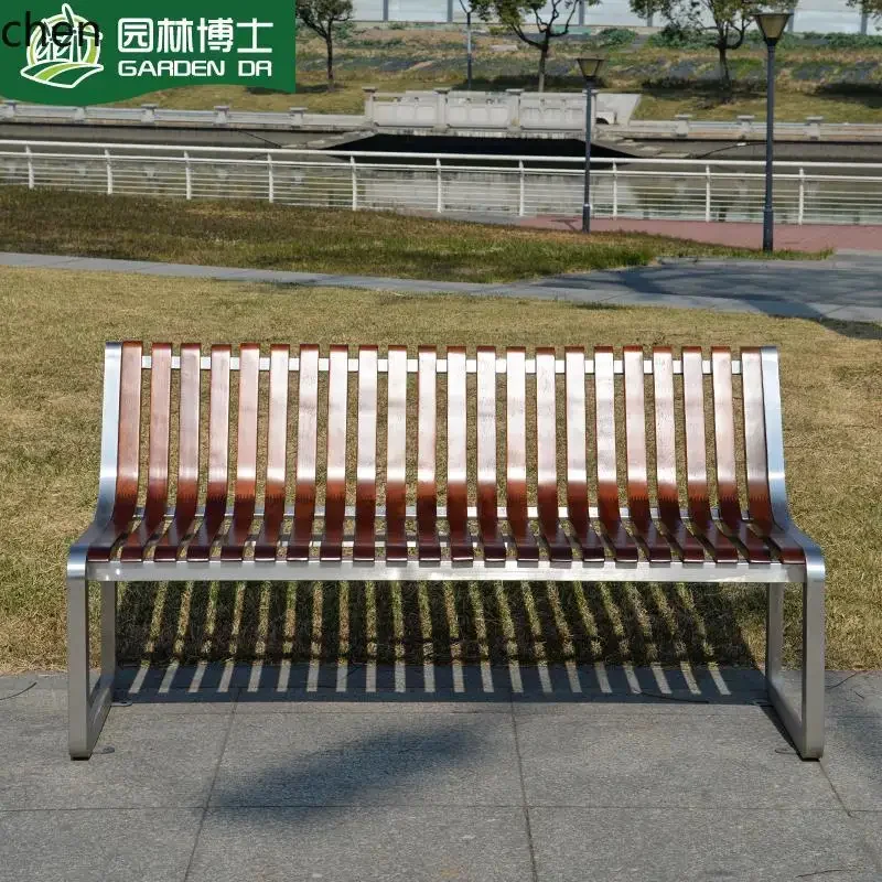 park chair outdoor bench outdoor solid wood backrest public seat community square scenic spot seat