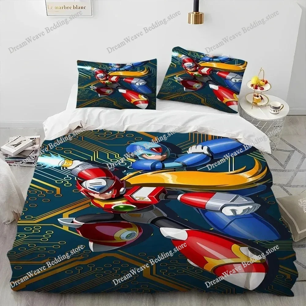 

Mega Man X DiVE Bedding Set Single Twin Full Queen King Size Bed Set Adult Boys Bedroom Duvet Cover Sets 3D Anime Bed Set
