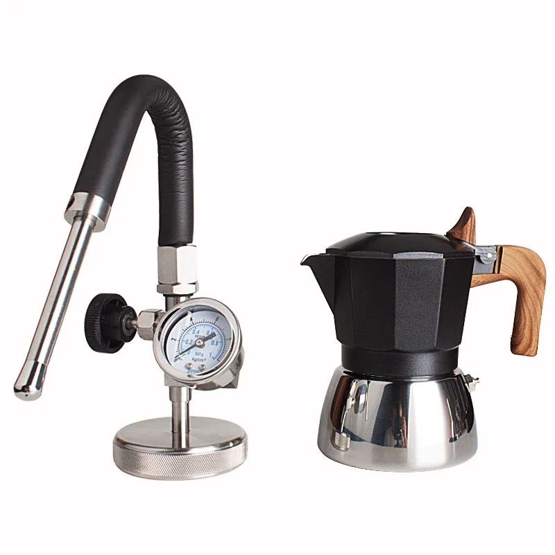 Small stainless steel steam milk frother (double ale moka pot) steam milk frother 100ml Capacity