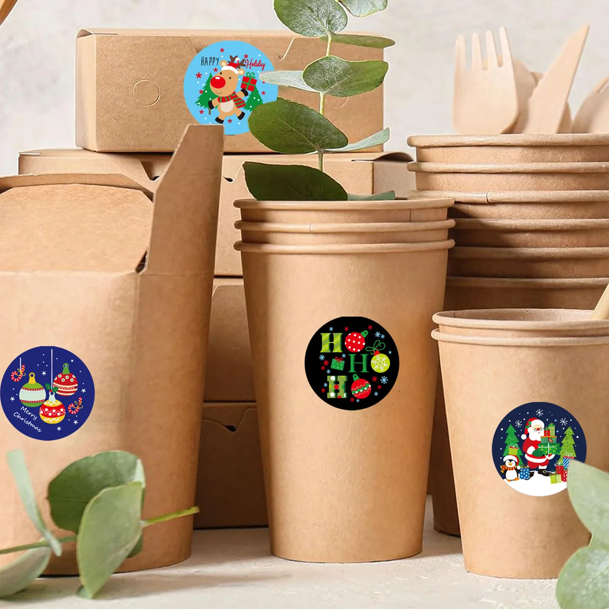 500개 크리스마스 만화 스티커, 귀여운 만화 장식 스티커, 휴대폰 케이스, 물컵 및 노트북용, 귀여운