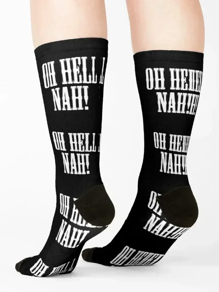 ¡OH HELL NAH! (BLANCO) Calcetines Fútbol MODA regalo de Navidad calcetín divertido Calcetines Hombre Mujer