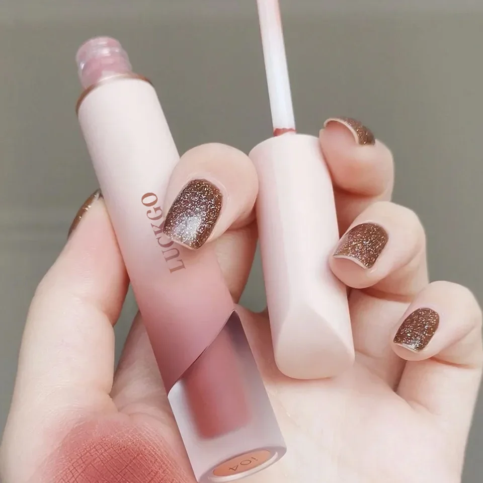 Crema de lápiz labial líquido mate, pigmento rojo y Rosa Nude, tinte de labios Sexy para mejillas, hidratante, brillo de labios de larga duración, Cosméticos impermeables