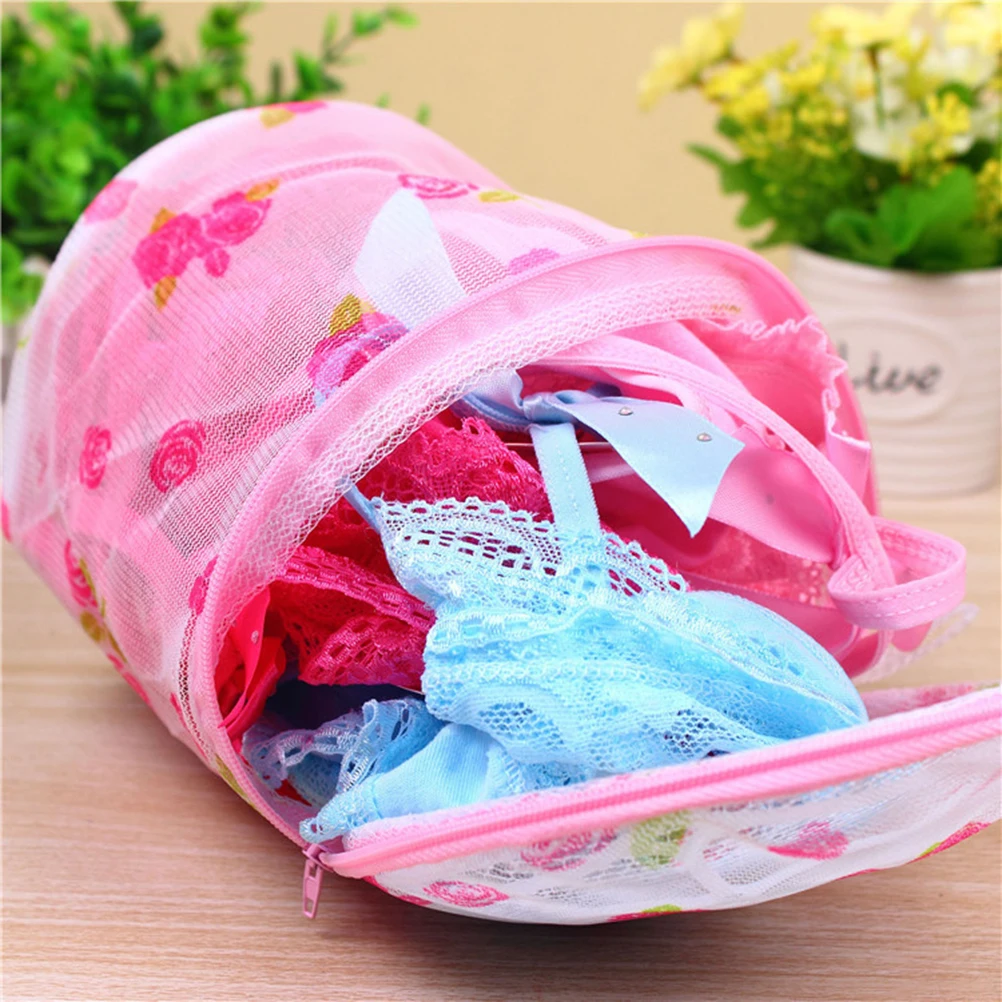 

3pcs Underwear Laundry Creative Printing Bra Wash Bag For Lingerie Sweaters Clothes Mesh Protection Bag With Beautiful