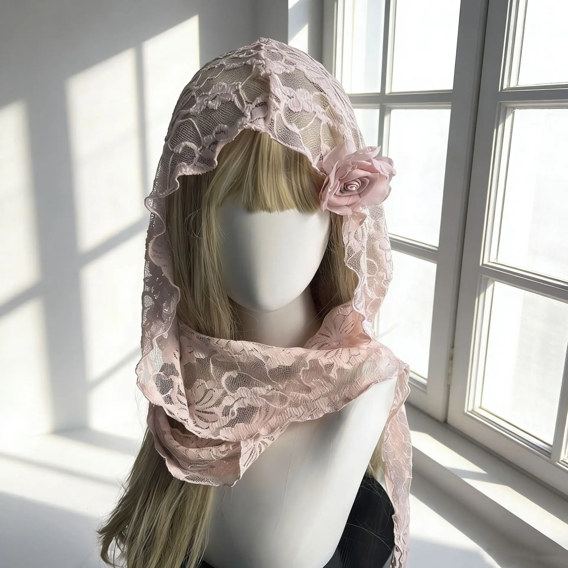 

Готическая повязка на голову в стиле Y2K Harajuku Lolita, черно-белая, с кружевом, женская, для косплея, милый аксессуар для волос на Хэллоуин