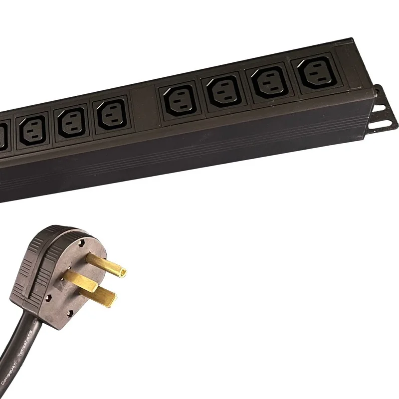 60A 50Amp 30A 125V 250V 8 Outlets Industrial High Power 10AWG NEMA L6-50P Plug Universal C13 PDU