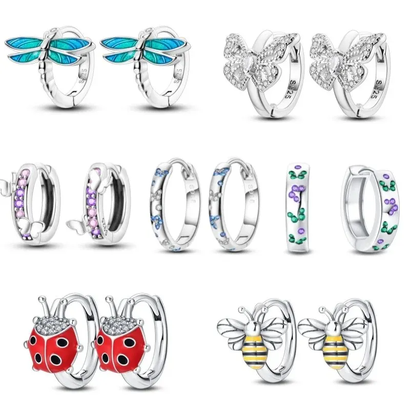 

2024 Dragonfly Stud Earrings for Women 925 Sterling Silver Ear Studs Silver Fashion Jewelry For Party Wedding Engagemen Gift