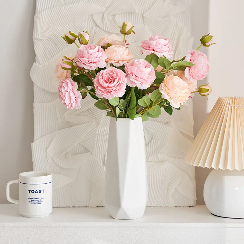 2 قطعة الجذعية الطويلة الزهور الاصطناعية ارتفع عيد الحب باقة الزفاف ديكور غرفة المنزل في الهواء الطلق حديقة وهمية Diy بها بنفسك هدية الدعامة طاولة الزفاف #6