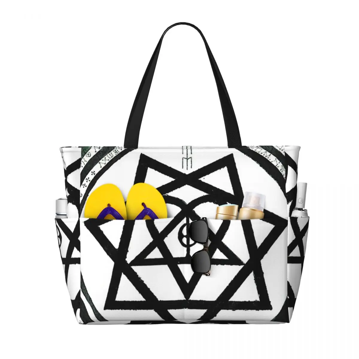 Him Band Album Heartagram Ville Valo Cool Beach Tote Bag Sport Gym Yoga Duffle Large Tote Bag Women Travel Bag Fitness bag
