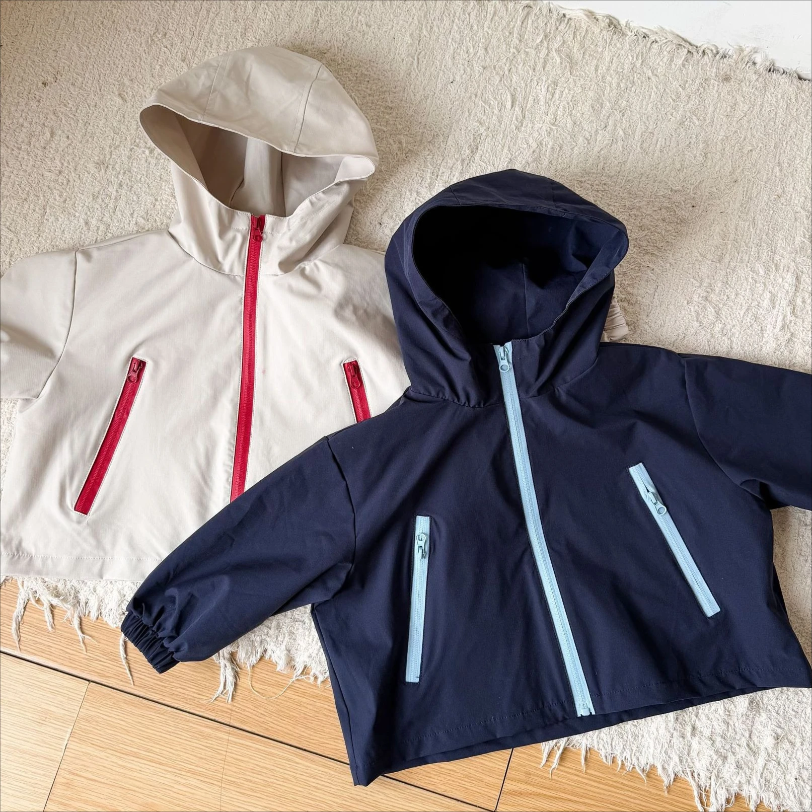 2026 Spring and Summer New Children's Clothing Korean Style Boys and Girls Foreign Style Loose Hooded Trench Coat Simple